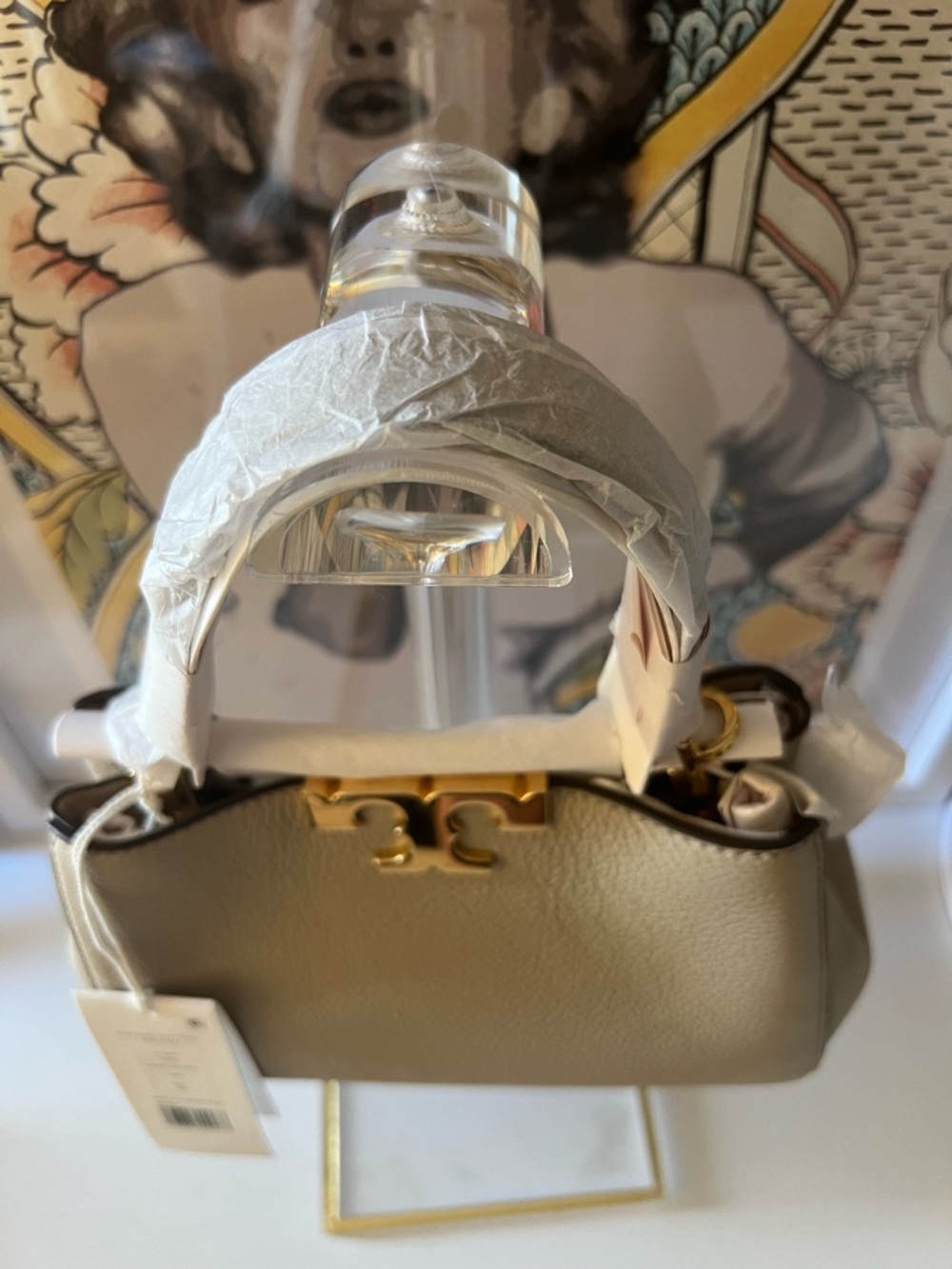 TORY BURCH Eleanor Soft Leather Mini Satchel - Light Stone - Picture 6 of 13